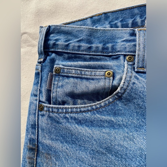 90s Y2K Carhartt Light Wash Men's Denim Traditional Fit Casual Jeans 34x32 - Picture 5 of 11